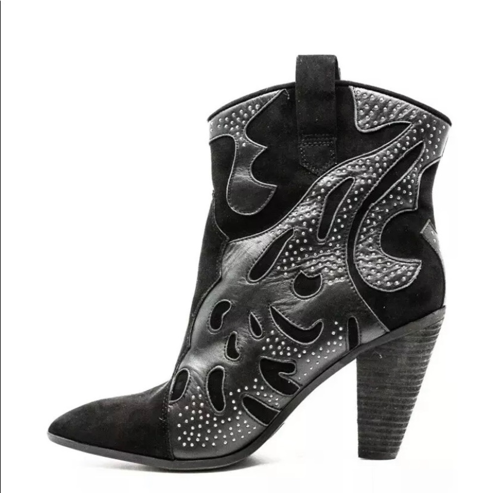 Carlos Santana Sterling Cowboy Boots Black 7.5